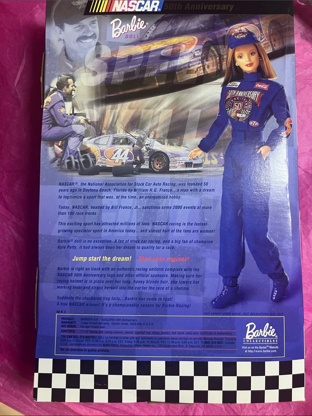 1998 Mattel NASCAR 50th Anniversary Collector Edition Barbie (Model #20442) NRFB